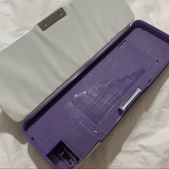 Y2K Inspired Purple Unicorn Double-Sided Hard Pencil Case with Sharpener - Picture 9 of 10